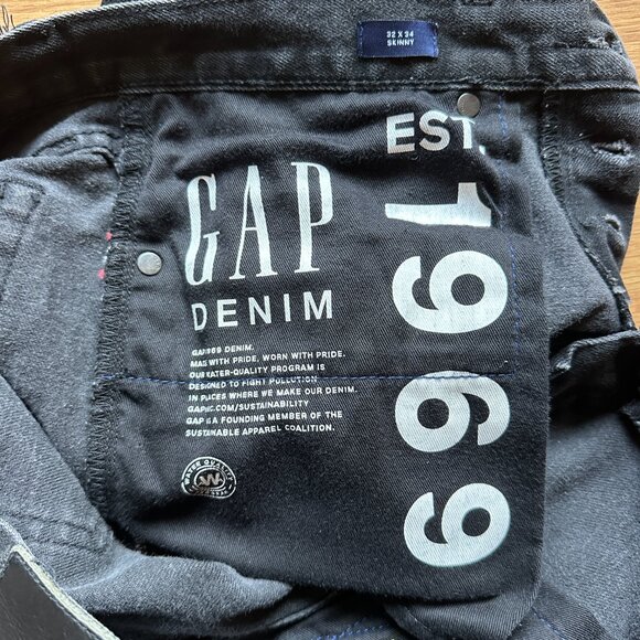 GAP 1969 Kaihara Japanese Selvedge Cotton Denim Skinny Raw 32x34 - Picture 9 of 10